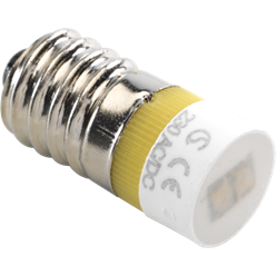 E10-lamp met amberkleurige led voor drukknoppen 6A of signaalapparaten